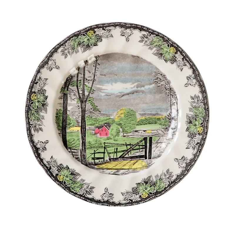 British European pastoral Nordic ceramic western tableware steak plate dinner plate dinner household serving platter