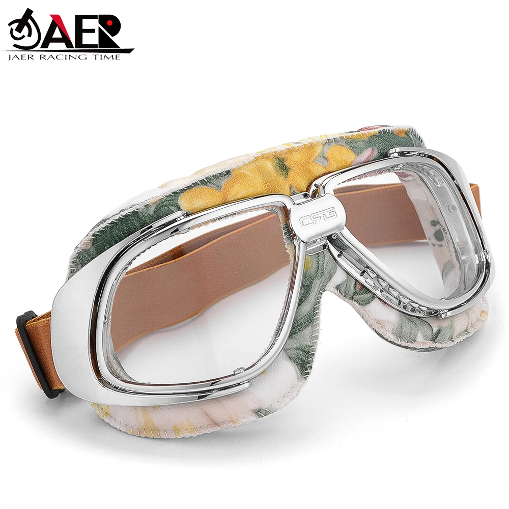 JAER PU Leather Motorcycle Goggles 