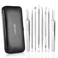 8PCS Stainless Steel Extractor Blackhead Remover Needles Acne Pimple Blemish Treatments Face Skin Care Beauty Tools