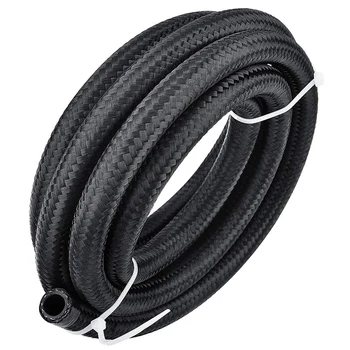 

10FT 6AN 3/8 Inch Nylon Stainless Steel Braided Fuel Line 5/16 Inch 8.71mm ID CPE Tube Oil Hose Universal