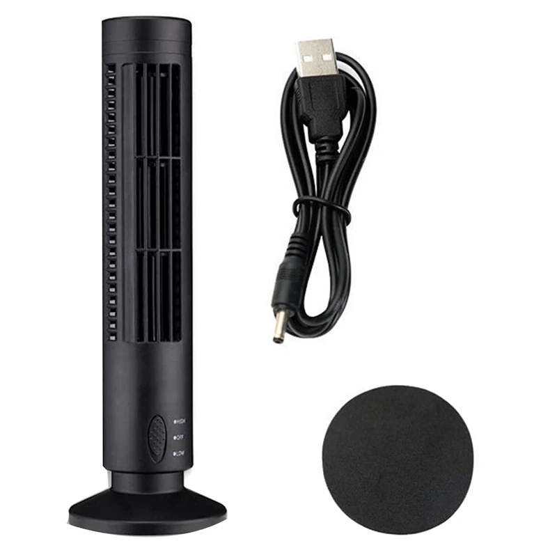 Small Tower Fan Portable Quiet Bladeless 2 Speed Electric USB Powered Vertical Fans For Bedroom Living Room | Бытовая техника