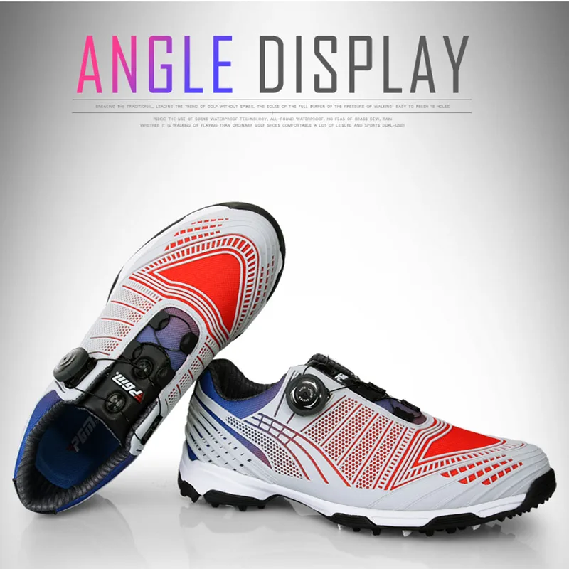 

Drawbar Golf Shoes Men Sports Shoes Waterproof Sports Sneakers Knobs Shoelace Buckle Anti-slip C55K Sale