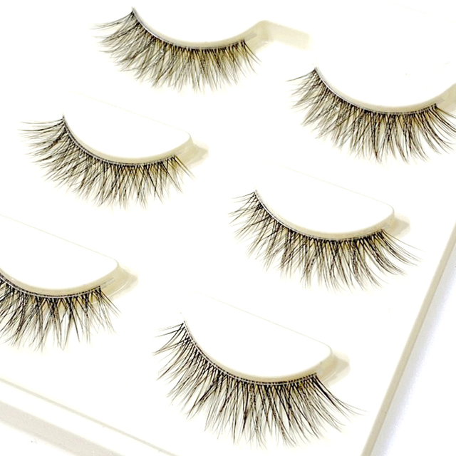 3pair Invisible Band Transparent 3D Mink Fur Lashes Natural Long Wispy False Eyelashes