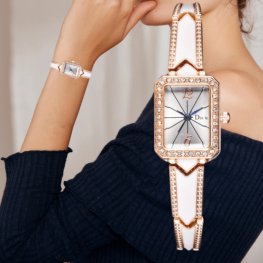 

Luxury Rectangle Bracelet Watches Women Stainless Steel Wristwatches Ladies Dress Quartz Watch Clock Montre Femme Dropshipping