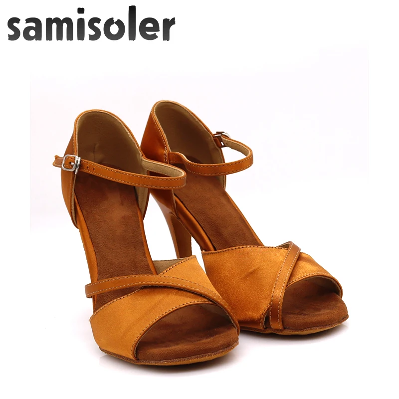 Samisoler 2019New Latin Dance Shoes For Women Tango Salsa Ballroom Dance High Heels soft Dancing Shoes