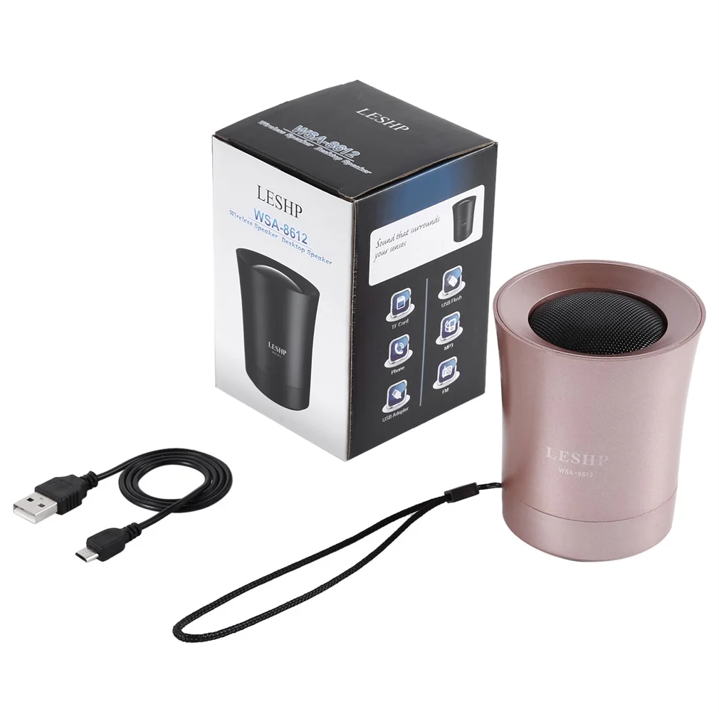 Bluetooth динамик мини беспроводной громкий динамик трещины светодиодный TF USB Сабвуфер bluetooth динамик s mp3 стерео аудио музыкальный плеер горячая распродажа - Цвет: Розовый