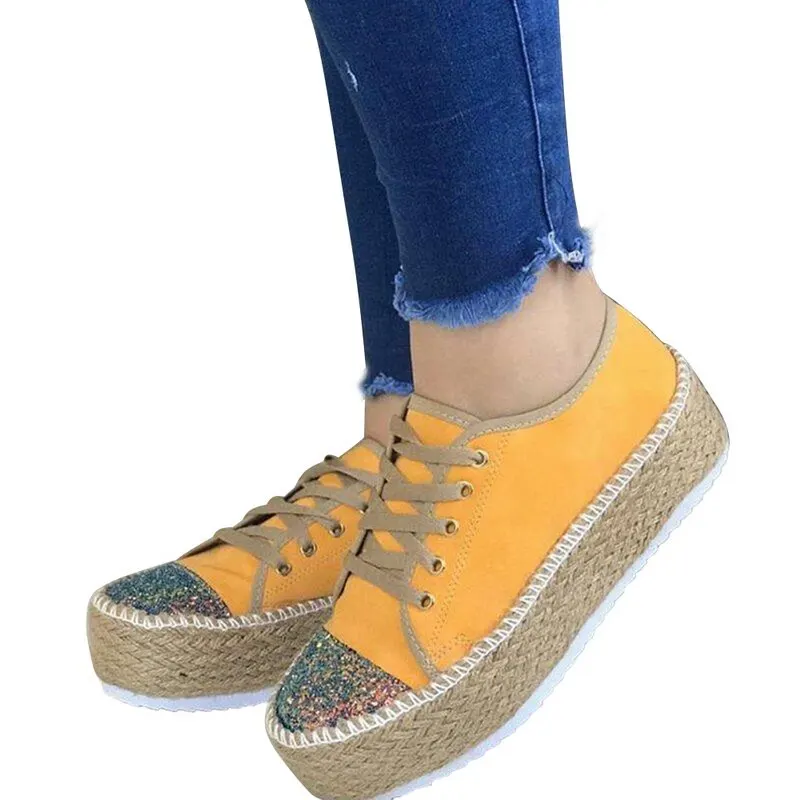 Women's Casual Fresh Color Lace Up Platform Sole Shoes Women's fashion platform shoes, casual shoes 2020 new fashion