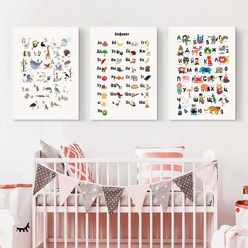 Russian-ABC-Alphabet-Wall-Art-Poster-Baby-Nursery-Animals-Letter-Canvas-Painting-Language-Educational-Picture-Kids (4)