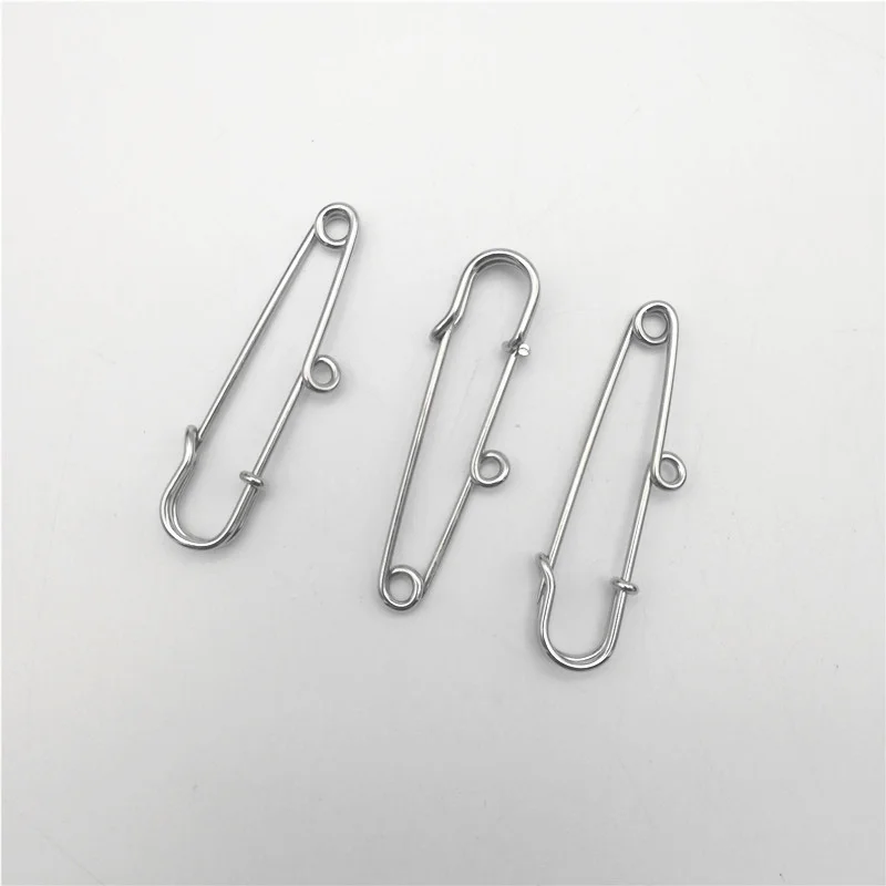 

100pcs 5cm 1 Loop Large Safety Pins Silver Color Brooche Pins DIY Jewelry Finding