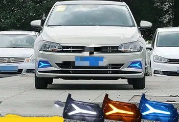 

Fast delivery Led daytime running lights+moving turn signal+blue night mode+remote control for Volkswagen Polo 2019