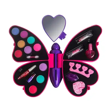 

Butterfly Shape Makeup Powder Box Set Environmentally Friendly Non Toxic Children's Cosmetics Makeup Kits Girls Play House Toys