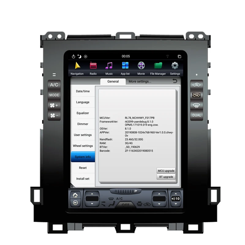 Top NAVITOPIA 10.4inch 4G+64GB Tesla Style Vertical Screen Android 8.1 Car DVD GPS Navigation for Toyota Prado 2002-2009 5