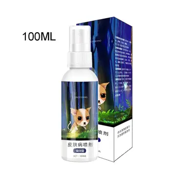 

100ml Pet Mites Removal Spray Cat Dog Eczema Dermatitis Itching Prevention Skin Disease Repair Treatment Against Fleas Ticks Lic