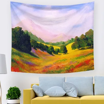 

Ink Landscape Printed Custom Tapestry Wall Hanging Livingroom Carpet Blanket Shawl for Farmhouse Decorative Beach Towel