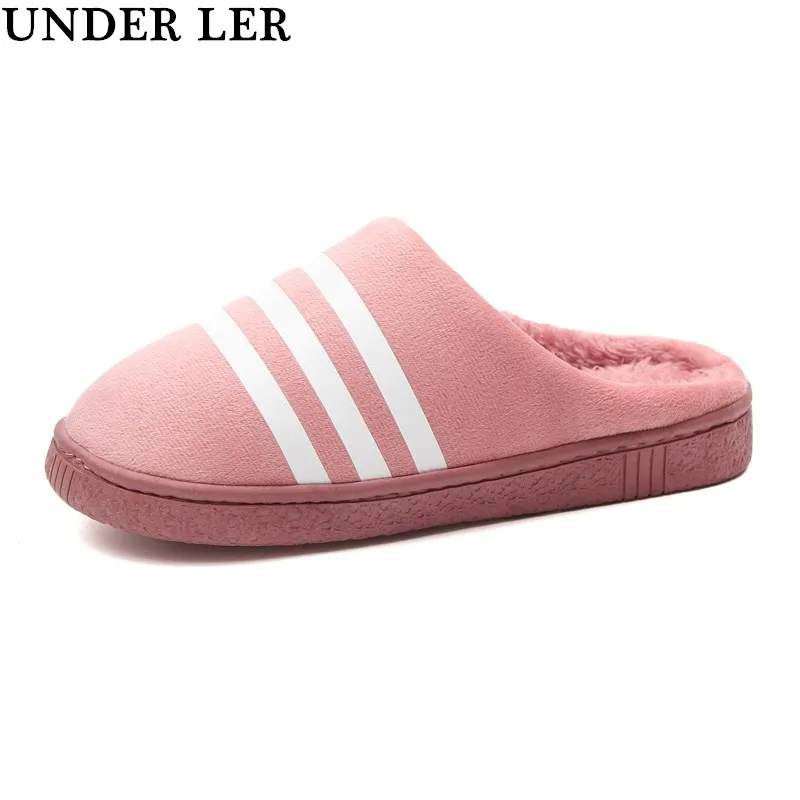 

UNDER LER Winter Women House Slippers Faux Fur Warm Flat Shoes Female Slip on Home Furry Ladies Slippers Size 36-45 Wholesale