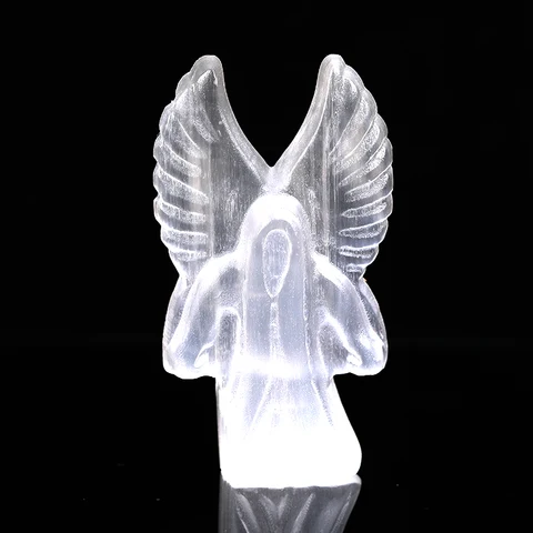 100% Natural White Selenite Devil Angel Raw Crystals Polishing Quartz Mineral Healing Stone Gypsum Carving Home Decor Gifts
