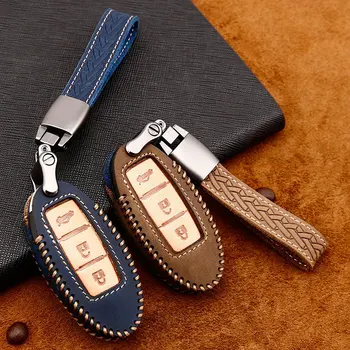 

Car Handmade Leather Key Cover key Case For Nissan Qashqai J10 J11 X-Trail t31 t32 kicks Tiida Pathfinder Murano Note Juke