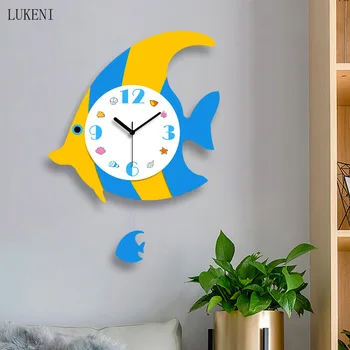 

Fish type Creative Acrylic Stereo Wall Clock Home Decor Wall Decor