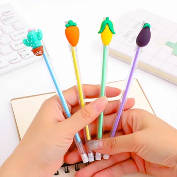 

2020 4Pcs/set Creative Pen Stationery Cactus Potted StudentS Vegetable Carrot Pen Gifts Writting Kawaii Cute Pens For School New