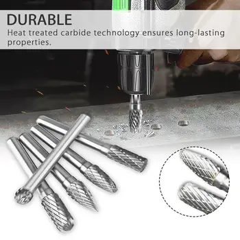 

5pcs HSS Rotary Cutters Set End Mills Set Rotary Burrs Shank 1/8 6mm End Mill
