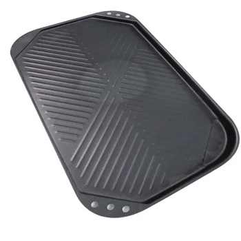 

Rectangular Baking Pan Non-stick Pan Pure Cast Aluminum Striped Steak Pot TB Sale