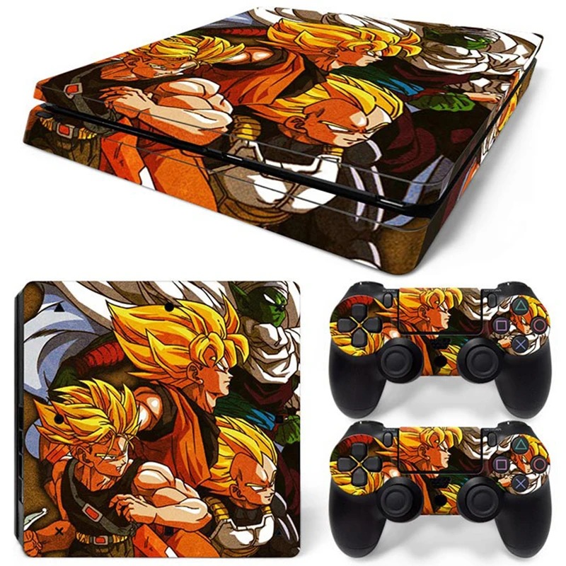 Hot Anime Goku Sticker Cover Wrap Protector Skin For Sony PS4 Slim Console & 2PCS Controller Skin Decal For PS4 Slim 