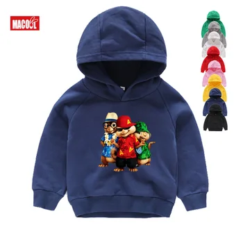 

Alvin and The Chipmunks Boys Girls Funny Splicing Color Hoodies 6T Kids Long Sleeves Tops Children Cartoon T Shirt Baby Clothes