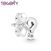 TOGORY роскошные стразы серьги с цирконием кубической огранки для женщин девочек мой вопрос знак одиночный бренд серьги-гвоздики ювелирные изделия подарок