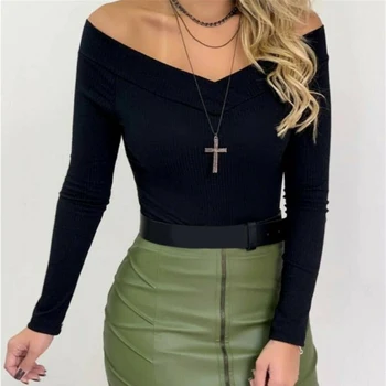 

US Stock Women Long Sleeve Bandage Bodysuit Leotard Tops Blouse Jumpsuit Rompers Solid Casual