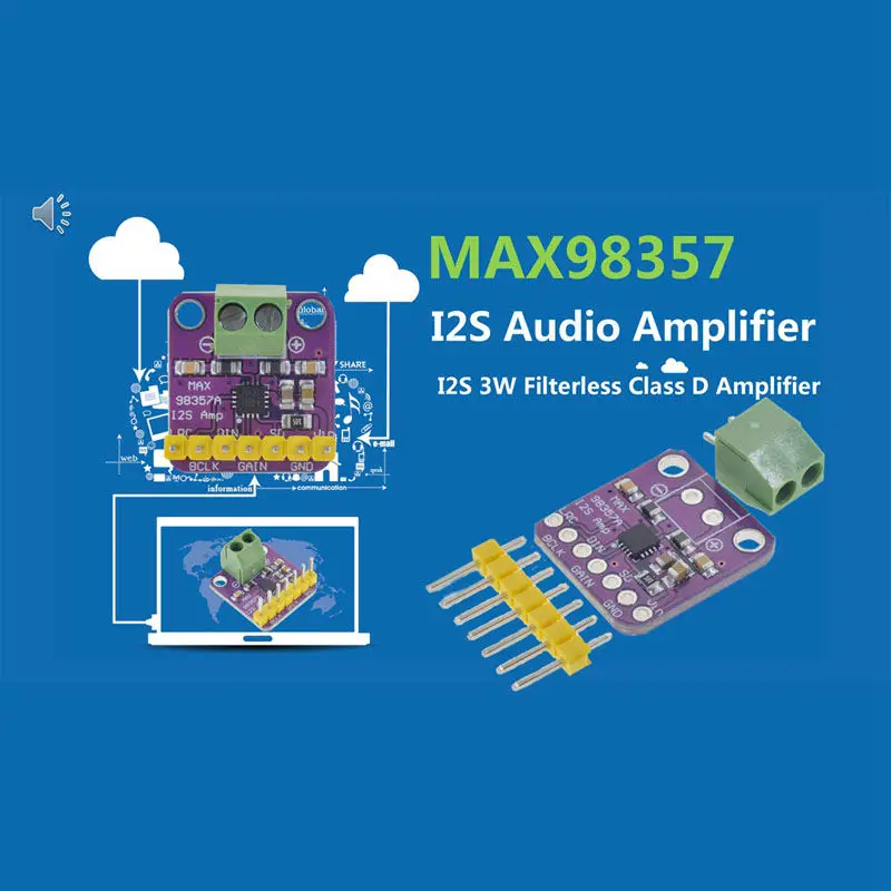 AAAE Top-Max98357 I2S 3W Class D Amplifier Breakout Interface Dac Decoder Module Filterless Audio Board For Raspberry Pi Esp32