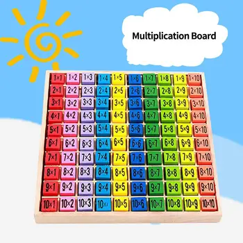 

Montessori Baby Wooden Toys 99 Multiplication Table Math 10*10 Figure Blocks Infant Early Learn Educational Gifts