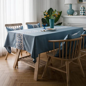 

2020 Embroidery Decorative Tablecloth Rectangular Table Cloth for Home Dining Table Cover Waterproof Tea Coffee Tablecloth
