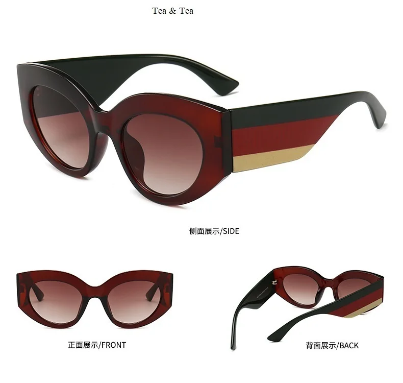 Женские солнцезащитные очки "кошачий глаз", три цвета, Ретро стиль, леопард, Ретро стиль, Роскошные, брендовые, круглые, для женщин, сексуальные, оттенки