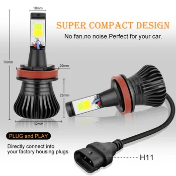 

Driving Fog Light White+Yellow Waterproof Bulbs Car 4800LM Truck 80W Accessory