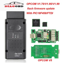 OPCOM V5 V1.99 V1.95 V1.70 2014V PIC18F458 FTDI OP COM V5 флэш-обновление прошивки OBD OBD2 сканер Авто кабель диагностического прибора