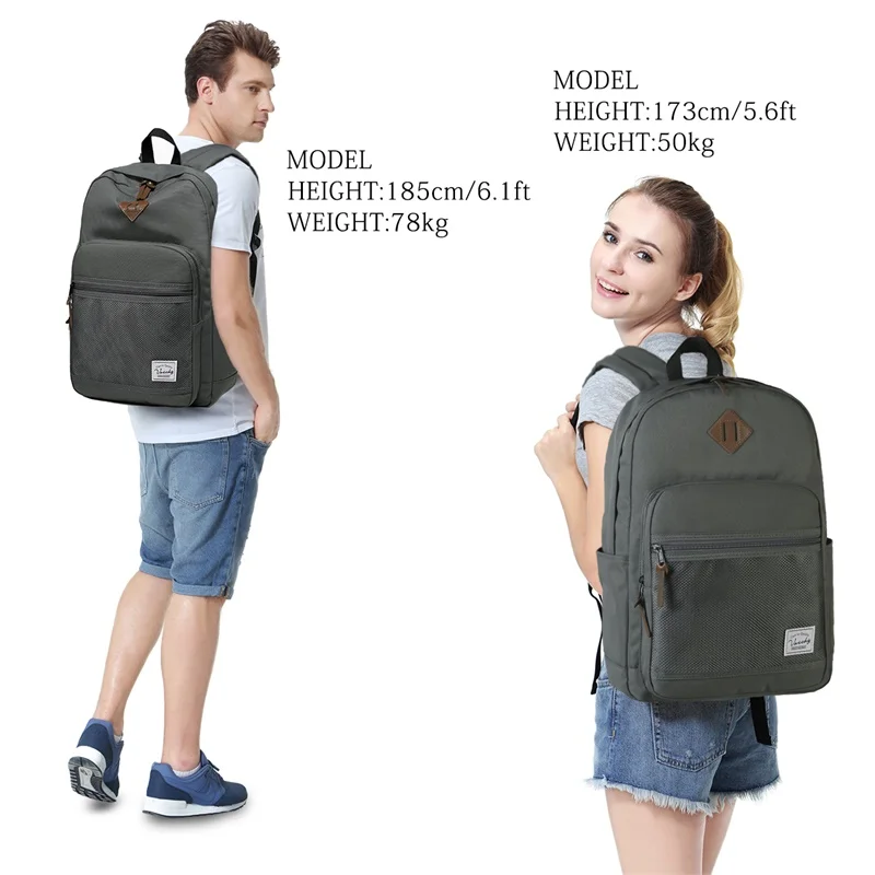 VASCHY School Backpack for Teenagers Boys Girls School Bags Student Bookbag Waterproof Casual Backpack for Children Men Women