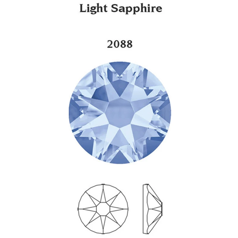 Light Sapphire YANRUO 2088 не горячая фиксация кристаллы наклейки с плоской обратной стороной на автомобили DIY Стразы на ногти лицо без клея для Одежда со стразами - Цвет: Light Sapphire