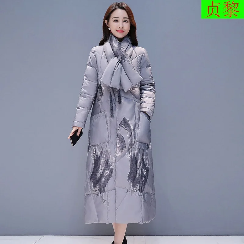 

Chinese-style Retro Thick Cotton-padded Clothes 2018 Winter New Style WOMEN'S Dress Long to Ankle down Jacket Cotton-padded Clot