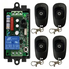 Ac 220 v 1ch 1 ch sem fio rf controle remoto interruptor de luz 10a relé saída módulo receptor de rádio + um-botão transmissor preto