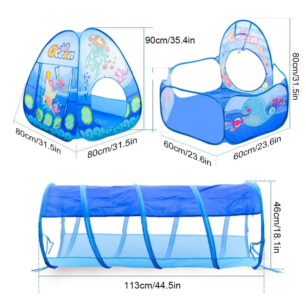 Детская игровая палатка с героями мультфильмов 3 в 1 Палатка Детский ползающий игрушечный туннель дом океан мяч бассейн