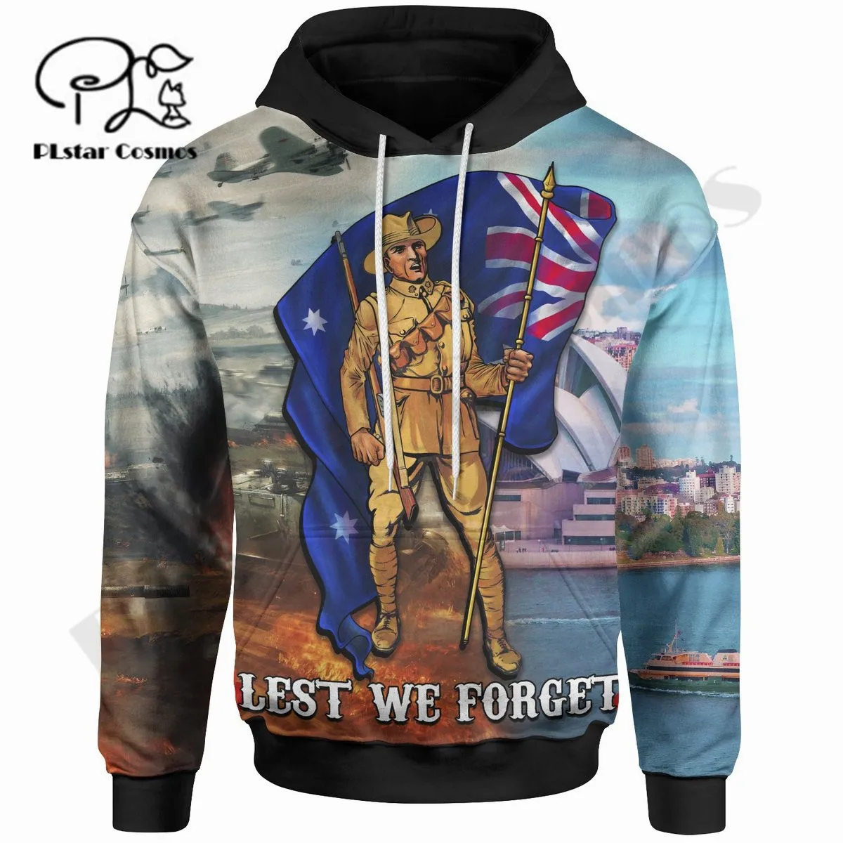 

PLstarCosmos 3DPrint Newested Anzac Day Australia Flag Art Unique Harajuku Pullover Streetwear Unisex Hoodies/Sweatshirt/Zip Q-4