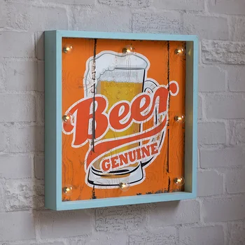 

American Village Vintage Nostalgic Bar Cafe LED Light Mural Beer Wall Decorating Night Light Hanging Wall Lamps Decoration