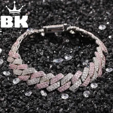 13 мм медный 2-рядный браслет в форме панцирного кубинского браслета Iced Out CZ браслет принимает индивидуальный цвет для мужчин Роскошная застежка в коробке Прямая поставка