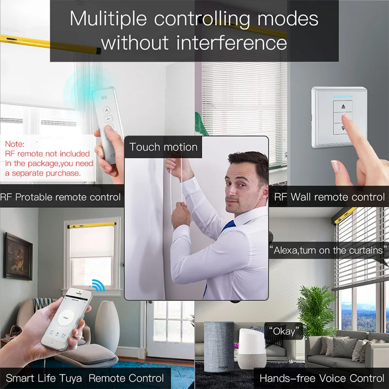 25 мм RF433 ZigBee Интеллектуальный трубчатый двигатель DC рольставни затвора