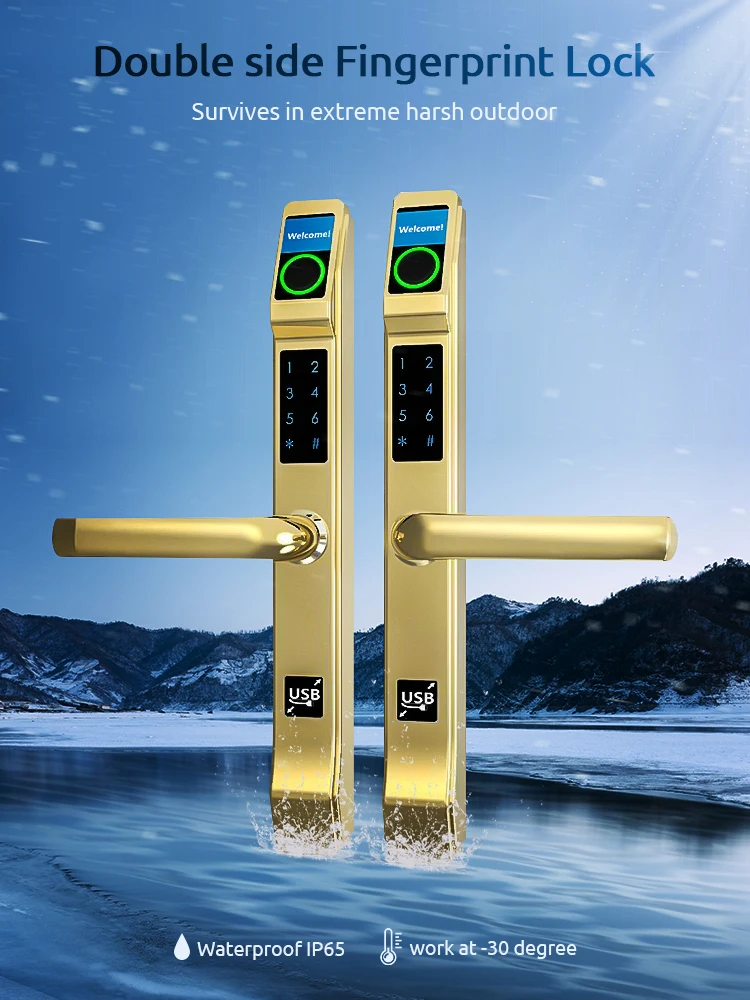 Huella digital candado exterior para puerta cerradura de Puerta de