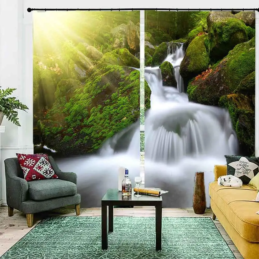 Sunshine waterfall rideaux pour le salon moderne hangings for window 3D curtains Home Decoration