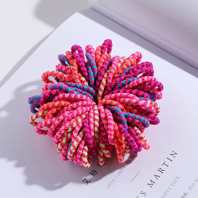 100/500pcs/Bag Girls Cute Colorful Basic Elastic Hair Bands Ponytail Holder Children Scrunchie Rubber Band Kids Hair Accessories 100pcs 9