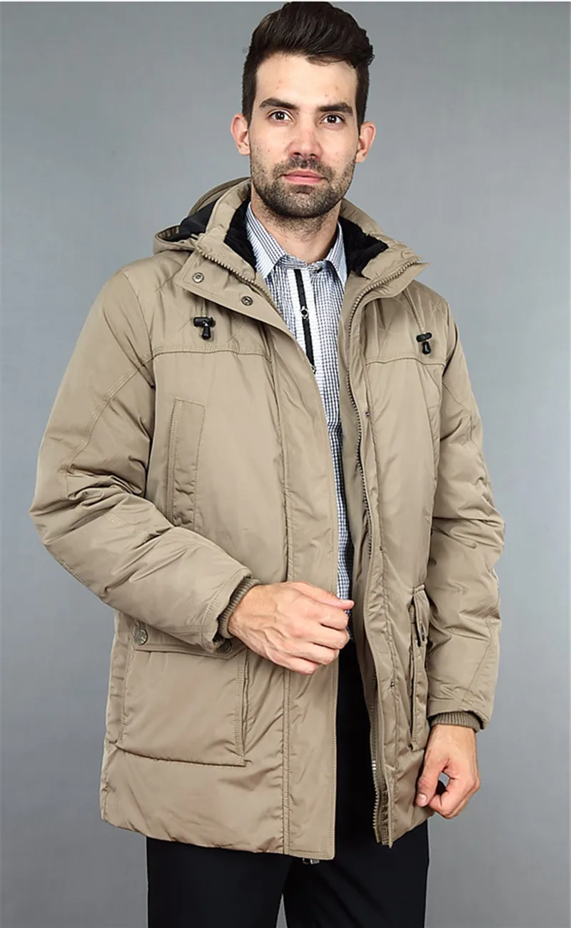 

Plus Size Men's Jacket 2020 Mens White Duck Coat Stand Collar Hooded Men Jackets Black Warm Down Coats WXF144