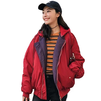 

Fashion Winter Jacket Women Hooded Double Two Sides Cotton Padded Female Outwear Parka Ovesized Coat Korean Style