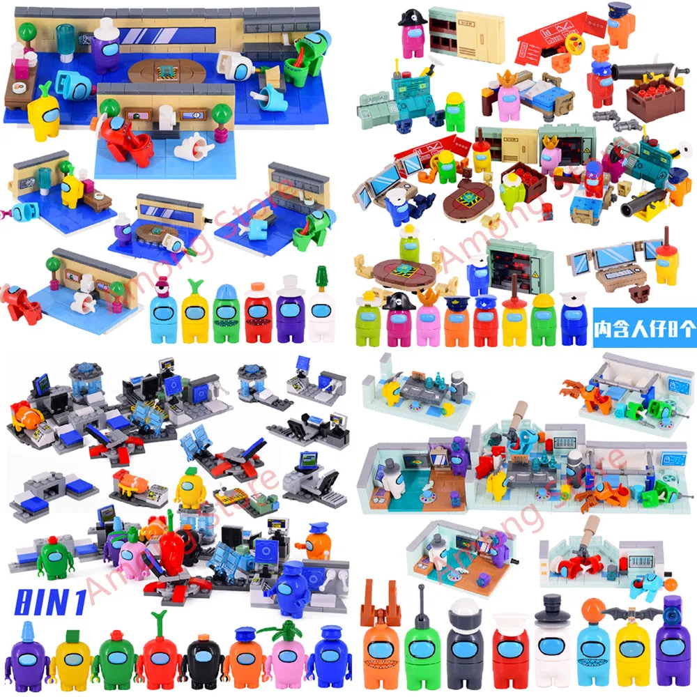 Space Amonged Game Space Capsule Scene Including 16 Figure Model Building Blocks Kit Bricks Classic Sets Kids Toys Gifts 3